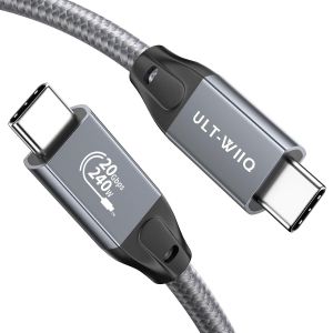 CHENG-C&acirc;ble USB C vers USB C 0.5 m, USB C 3.2 Gen2x2, alimentation 100 W et transfert de donn&eacute;es 20 Gbit/s, cordon vid&eacute;o 4K @ 60 Hz avec E-Marker pour Thunderbolt 3/4, iMac, Samsung S20/S21, moniteur - Neuf