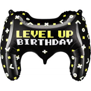 Ballon gonflable Happy Birthday « Level Up »-Décoration d'anniversaire pour garçon et fille-Cadeau d'anniversaire-Ballon joueur,60 cm - Neuf