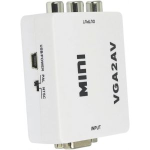 Mini Convertisseur Vga vers pour Pc Et TV Adaptateur Pal Ntsc pour Et Audio Compatible avec Résolutions Jusqu - Neuf