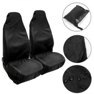 Housse De Protection Pour Siège Avant De Voiture,2 Pièces,Robuste,Universelle,Étanche,Housse De Siège De Voiture,Protection De Coussin Respirante.Black - Neuf
