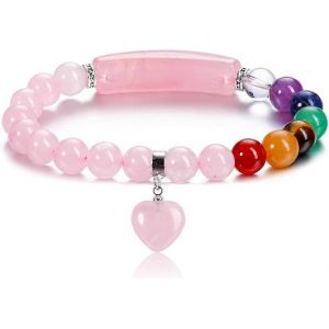 Ventes Promotionnelles Quartz Rose Chakra Guérison Cristal Bracelet Femmes Naturel 8mm Pierre Bijoux Pierre Bracelet Amour Charme Pour Filles Cadeau De Noël - Neuf