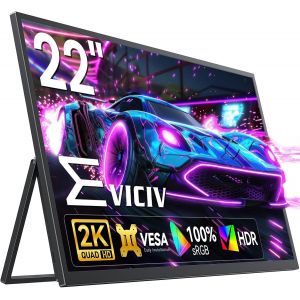 ChenQuanSarl-Écran Portable 22 Pouces 2K Avec Vesa & Béquille, 100% Srgb Qhd 2560 * 1440 Hdr Ips Grand Jeux Moniteur D'Ordinateur Avec Usb C Mini Hdmi Pour Laptop Pc Xbo P-S4/5 - Neuf