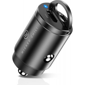 JGD-45W Tiny Adaptateur voiture Double chargeur rapide USB-C pour allume-cigare compatible avec iPhone 17, 16, 15, 14, chargeur iPad, charge Samsung PPS, chargeur rapide PD Fast Charge (12 V) - Neuf