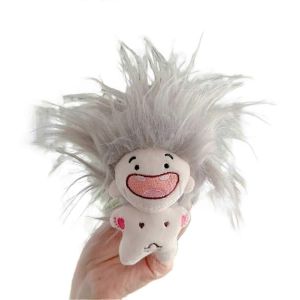 Désordre Cheveux Explosion Krokmou Coton Poupée Jouet Gris - Neuf