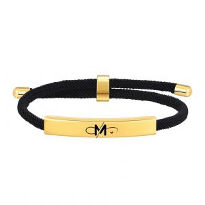 Bracelets De Barre D'identification Personnalisés Gratuits Pour Hommes Bracelet De Chaîne De Corde De Milan Noir Cadeaux D'anniversaire Personnalisés Pour Lui - Neuf