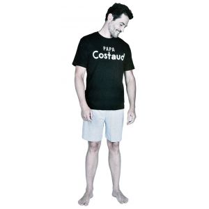 Pyjama Court Coton Musc Noir - Neuf