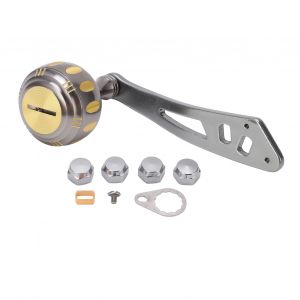 PoignéE De Moulinet De PêChe PoignéE De Puissance En MéTal Bouton De Remplacement Avec PièCes D'assemblage Pour Moulinet De Tambour Baitcasting Gris Or - Neuf