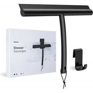 Raclette De Douche Silicone, Raclette Douche Noir Avec Crochet De Suspension, Raclette Pour Vitre Pour Douche, Salle De Bain, Miroir, Fen&ecirc;tre, Verre, Carrelage (A) - Neuf