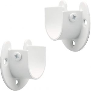 Support De Tringle &Agrave; Rideau En U, Support De Tringle &Agrave; Rideau, Support De Tringle &Agrave; Rideau, Acier Inoxydable Blanc, 25 Mm - Neuf