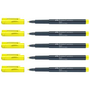 Faber-Castell Lot De 5 Marqueurs Neon Fluo 1,5mm Couleur Jaune Yellow Me Happy - Neuf