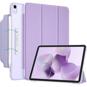 ELVORIX-Coque pour iPad Air 11 Pouces M4/M3/M2 (2026/2025/2024) et iPad Air 5/4 10.9&iquest; (2022/2020) - [Fermeture Rabat Magn&eacute;tique] Etui Translucide Givr&eacute; Housse Fine L&eacute;g&egrave;re, Mauve - Neuf