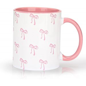 Eryi-Tasse Avec Motif De N?ud Rose Mignon, Tasse À Café En Céramique, 31 Ml, Passe Au Lave-Vaisselle, Idée Cadeau Pour Femmes, Amis Et Collègues, Comme Idée De Cadeau D'anniversaire Ou De Noël - Neuf