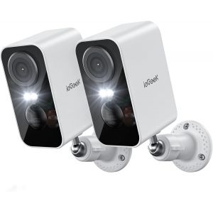 2K Caméra Surveillance WiFi Exterieure sans Fil Batterie, Vision Nocturne Couleur, AI & PIR Détection Mouvement, Extérieure/Intérieure, Audio Bidirectionnel, Étanche IP65 - Neuf