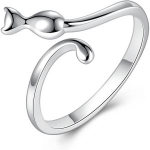 Kahfl-Bague Femme Ajustable D'orteil De Chat Mignon Bague Phalange Bague De Pied Bijoux Fantaisie En Série Argent 925 Idée Cadeau Femme Fille Ou Cadeau D¿Anniversaire - Neuf