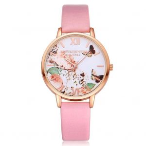 Lvpai Mode Femmes M&eacute;tal Quartz Mouvement Montre-Bracelet Bracelet Accessoire De Montre R&eacute;glable (Rose) - Neuf