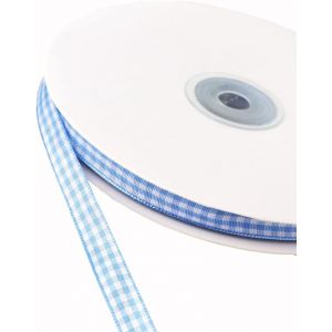 KAL-Ruban À Carreaux De 45 M De Long - Ruban Décoratif Pour Noël, Mariage, Saint-Valentin, Baptême, Anniversaire, Fête - Bleu Ciel - 10 Mm - Neuf
