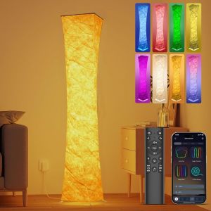 Lampadaire Sur Pied Salon Led Rgb, Réglable 2500k-7000k & Variateur, 18w, 1800lm, Sync Musicale, Télécommande/App, Moderne Lampe Sur Pied Pour Salon, Chambre, Bureau - Neuf