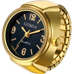 Kalanka-Bague Montre Femme Extensible: Montre Bague Doigt Homme Femme Acier Inoxydable Elastique D&eacute;coloration Due &Agrave; La Temp&eacute;rature Fantaisie Analogique Quartz - Cadeau Anniversaire - Neuf