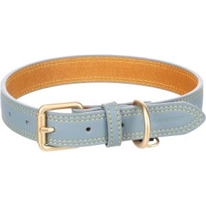Eryi-Collier Pour Chien Virginia Bleu Clair L 43-53cm 25mm - Avec Un Anneau Pour Étiquette D'identification - Cousu Pour Une Plus Grande Résistance - Neuf