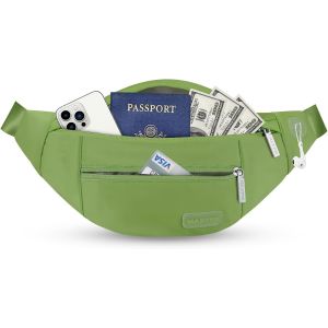 KALANKA-Grand Sac Banane pour Femme et Homme, Sac Banane avec Prise Casque et 4 Poches zippées, Ceinture réglable pour Le Cyclisme, la Course, Le Jogging, Les Voyages, l'extérieur - Neuf