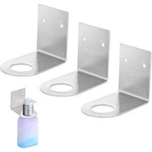 BHHBB-3 Pieces Support Mural pour Pompe à Main,Distributeur Savon Mural, Crochet Porte-Bouteille, Porte-Shampooing pour Cuisine, Salle de Bainle - Diamètre Trou 28 mm - Neuf