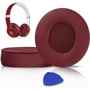 Replacement Ear Pads for Beats Solo 2 & Solo 3 Wireless Over-Ear Headphones, Protein Leather Covered Earmuffs, Noise Cancelling Memory Foam - Neuf