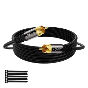 20 m Subwoofer Cable,Digital Coaxial RCA Cable,Gold Plated Connectors,Subwoofer,AV Receivers,Amplifier,Home Theater,Audio System,with 5 Cable Ties - Neuf