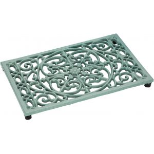 Dessous De Plat Rectangulaire En Fonte Vintage Avec Pattes En Caoutchouc Protéger Les Plats Chauds Support Pour Casserole Pour La Cuisine Et La Table À Manger (Vert¿Style 3) - Neuf