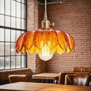 Subzonal-Suspension Luminaire,Lampe Vintage En Verre Avec Abat,Fleuri Lustre Chambre Enfant,Suspensions D'éclairage Intérieur Plafonnier Led Pour Salon,Cuisine,Chambre,Cordon D'alimentation Réglable, - Neuf
