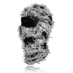 Cagoule Homme Effet Vieilli, Masque De Ski Int&eacute;gral, Bonnet, Masque D'hiver Chaud Et Coupe-Vent En Maille, Pour Hommes Et Femmes, Noir Et Blanc - Neuf