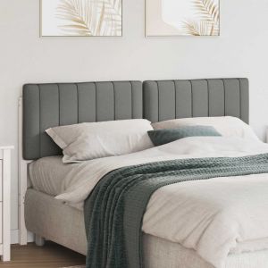 vidaXL T&ecirc;te de lit capitonn&eacute;e Blanc et gris clair 160 cm Pin massif - Neuf