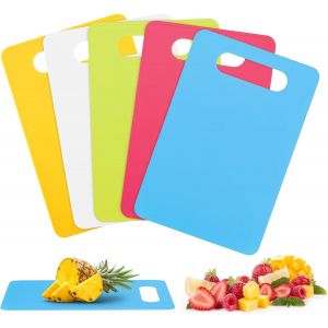 Kalanka-Lot De 5 Planches &Agrave; D&eacute;couper En Plastique Antid&eacute;rapantes Sans Bpa Et Antibact&eacute;riennes - 29 X 19 Cm - Avec Fil De Fer Multi-Usages - Pour Lave-Vaisselle - Neuf