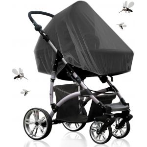 Kalanka-Moustiquaire Poussette Universelle, Capote Cosy Pour Moustiquaire Lit Bébé, Protection Anti Insectes Pour Landau, Lit Parapluie Et Auto Siège, Haute Densité Filet Élastique Et Lavable(Noir) - Neuf