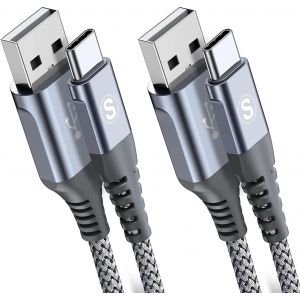 Thef-Lot De 2 Câbles 0.5m Usb C De Type C En Nylon Pour Samsung Galaxy S10 S9 S8 Plus, Note10, Note9, M31, M30s, M20, A20e, A71, A51, A50, A40, A10e, A7, Mi9, Mi8, Redmi Note8 Pro Lg G7. - Neuf