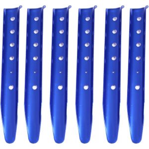 Eryi-Sardines Camping 31 Cm Piquets De Tente En Alliage D'aluminium Piquet De Sable Fixation 6 Pièces Pour Randonnée Auvent Bâche (Bleu) - Neuf