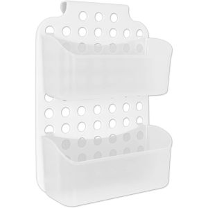 &Eacute;tag&egrave;re de douche &agrave; 2 &eacute;tag&egrave;res &agrave; suspendre Blanc - Neuf