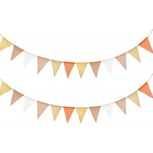 Cmjaagur-Lot De 2 Orange Et Jaune En Imitation Bannière En Toile De Jute,24pcs Guirlande Fanion Jute Pour Décoration De Mariage, Fête D'anniversaire, Thanksgiving, Festival[M397] - Neuf