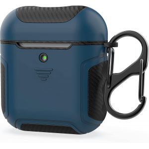 Coque Silicone Compatible avec AirPods, Coque pour AirPods 1 et AirPods 2 Housse de Protection Anti-Rayures, Antichoc PC Fibre de Carbone &eacute;tui de Chargement pour AirPods 2 et 1 Bleu Aqua - Neuf