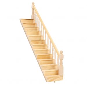 1:12 Maison de poupee Rampe d'escalier droite Miniatures en bois Enfants Assemble Jouet Decor - Neuf