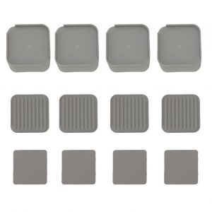 Hjlian Lot De 4 Rehausseurs De Meubles Carres En Caoutchouc Gris De 5 Cm Pour Lit, Canape, Machine A Laver, Pour La Maison - Neuf