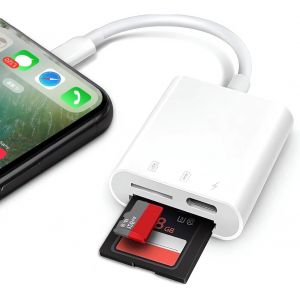 Pial-Lecteur De Carte Sd Pour Iphone Ipad,Lightning Micro Sd Card Reader Adaptateur Avec Mémoire Sd Tf,Adapter De Lecture Et Chargement Pour Appareil Photo Audio Drone Enregistreur De Conduite-Pial - Neuf