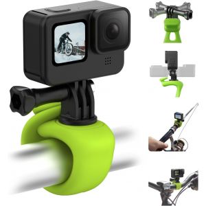 Support De Sangle Flexible 360&deg; Pour Appareil Photo,Ruban Enroulant Pour V&eacute;lo,Moto,Tube De Guidon,B&acirc;ton De Ski,Accessoires Pour Gopro Max Hero 12 11 10 9 Insta360 X3 Dji - Neuf