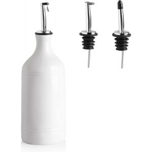 CMWS-SWEEJAR Bouteille distributrice d'huile d'olive en porcelaine, opaque prot&egrave;ge l'huile pour r&eacute;duire l'oxydation, 467 ml (blanc) - Neuf