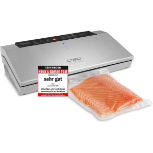 SUBZONAL-CASO GourmetVAC 380, Machine à emballer sous vide, Double soudure, Pompe à piston (15 l/min) et moteur puissant, Force de vide et temps de soudage réglables, Avec 10 sacs de 20 x 30 cm - Neuf