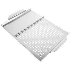Plaque de cuisson avec poignee, accessoire de barbecue compact pour aliments delicats, leger et durable, compatible avec les barbecues a gaz et a charbon. Ref. : 7397 - Neuf