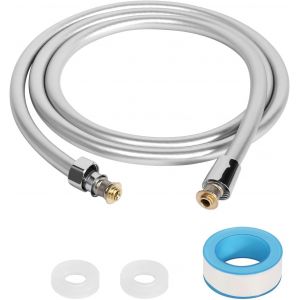 Tuyau de Douche 2m, PVC Flexible de Douche Universel Tuyau de Douche Anti Torsion, Anti Explosion Tuyau Douche Raccord Universel Connexion Standard 1/2 - Neuf