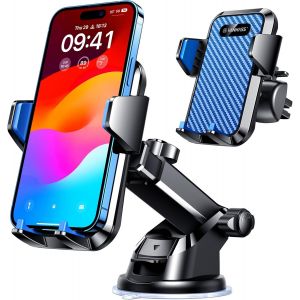 Cmjaagur-Support Telephone Voiture,[2022 Couleur Tendance],3 En 1 Porte T&eacute;l&eacute;phone Voiture Universel Avec Clip Et Ventouse 360&deg;Op&eacute;ration &Agrave; Une Main Pour Tous Les Telephone Tel Que Iphone Samsung H[M250] - Neuf