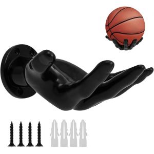 Acdsgd-Support Ballon Basket, Support Mural Ballon La Main, Porte Ballon Basket La Main Avec 4 Vis Et Goupilles En Plastique, Support Mural Main Pour Ballon Basket Foot Cl&eacute;s &Eacute;couteurs Savon,S&ucirc;r Stable - Neuf