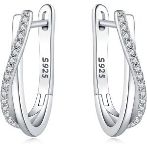 Boucles D'oreilles Créoles En Argent Sterling 925 Pour Femme,Hypoallergéniques,Style Huggie.[X491] - Neuf