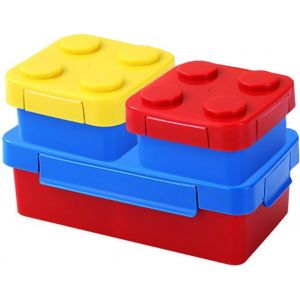 Lunch Box Avec Blocs De Construction Amusants Pour Enfants - Boîte À Lunch Avec Compartiments 1150 Ml, Boîte À Casse-Croûte Étanche Pour Écoles, Pique-Niques Et Parcs (Bleu-A) - Neuf